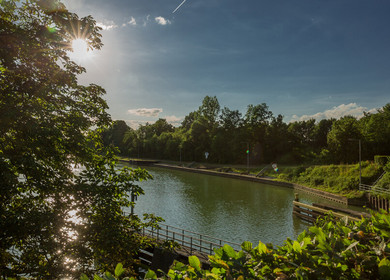 Stimmungsvoller Blick auf den Kanal am Bevergerner Pättken.